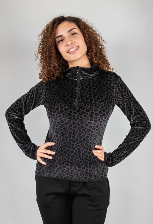 MAGLIA IN FANTASIA CON MEZZA ZIP