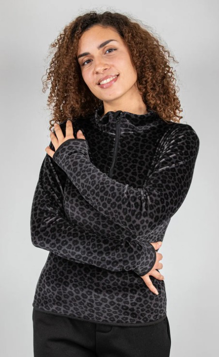MAGLIA IN FANTASIA CON MEZZA ZIP - immagine 2