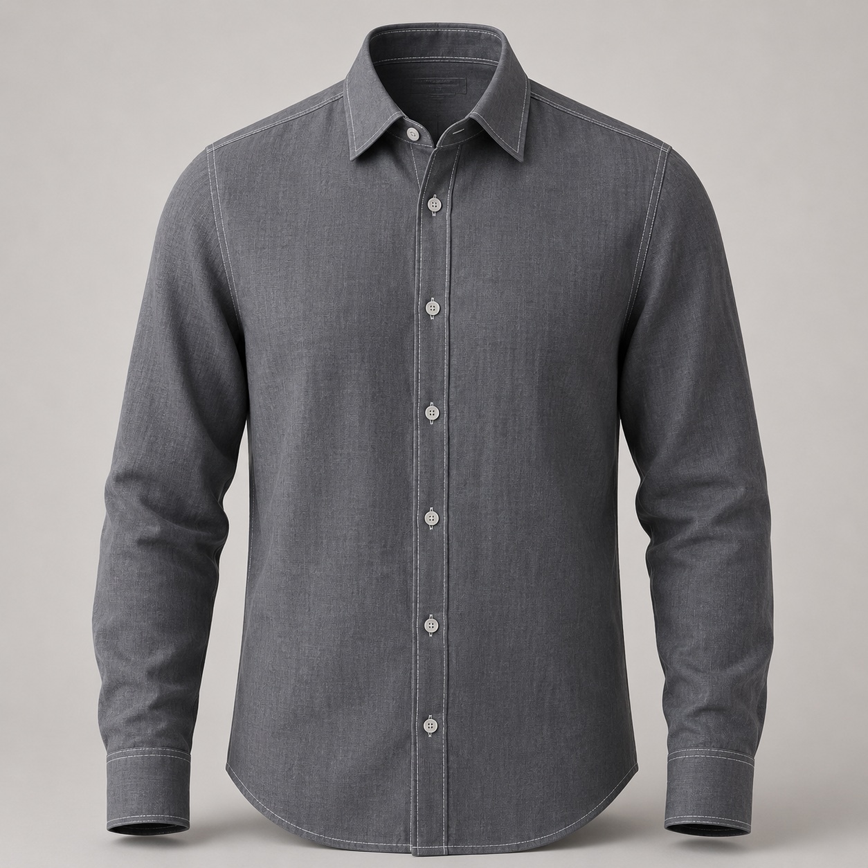 CAMICIA A RIGHE MISTO LINO - immagine 3